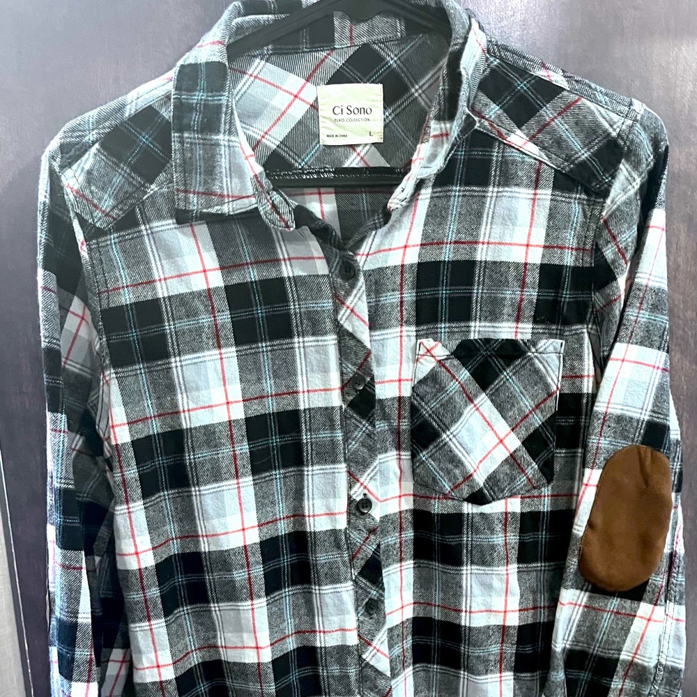 Ci Sono plaid collections women Large button up shirt